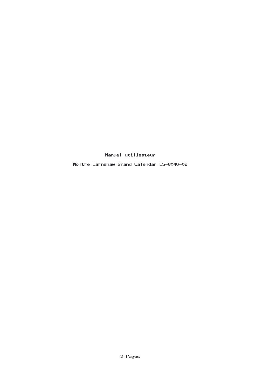 Page 1 de la notice Manuel utilisateur Earnshaw Grand Calendar ES-8046-09