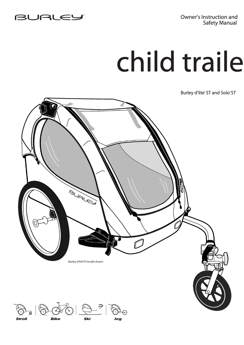 Page 1 de la notice Manuel utilisateur Burley D'Lite ST