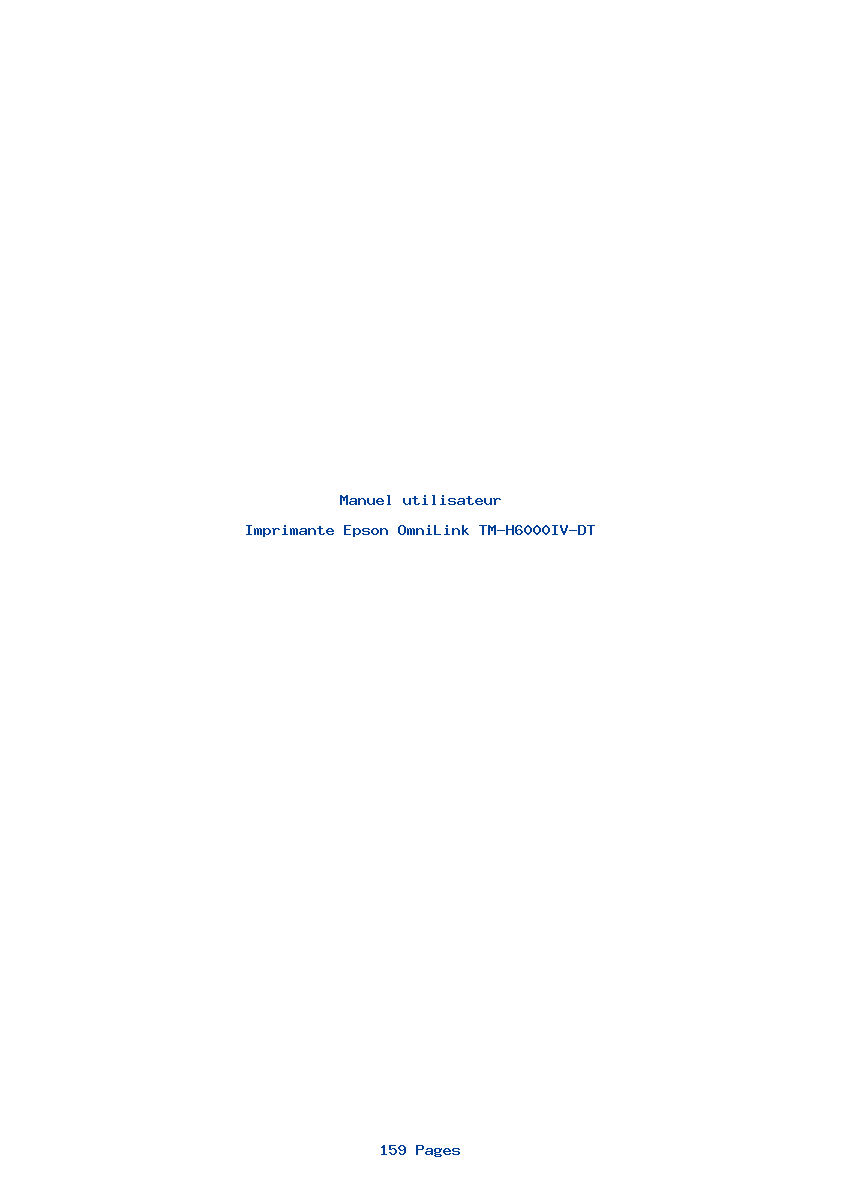 Page 1 de la notice Manuel utilisateur Epson OmniLink TM-H6000IV-DT