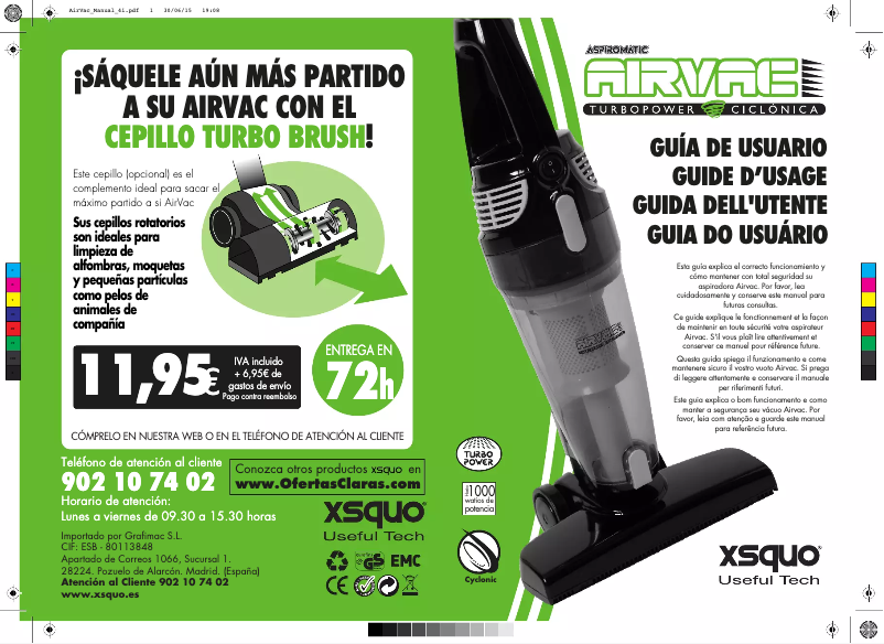 Página 1 del manual Manual de usuario Xsquo AirVac