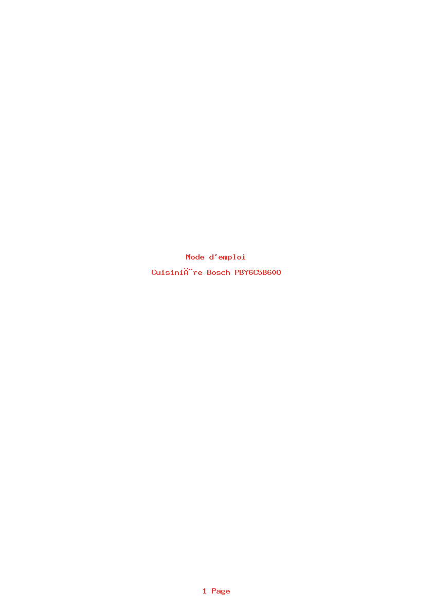 Page 1 de la notice Mode d'emploi Bosch PBY6C5B60O