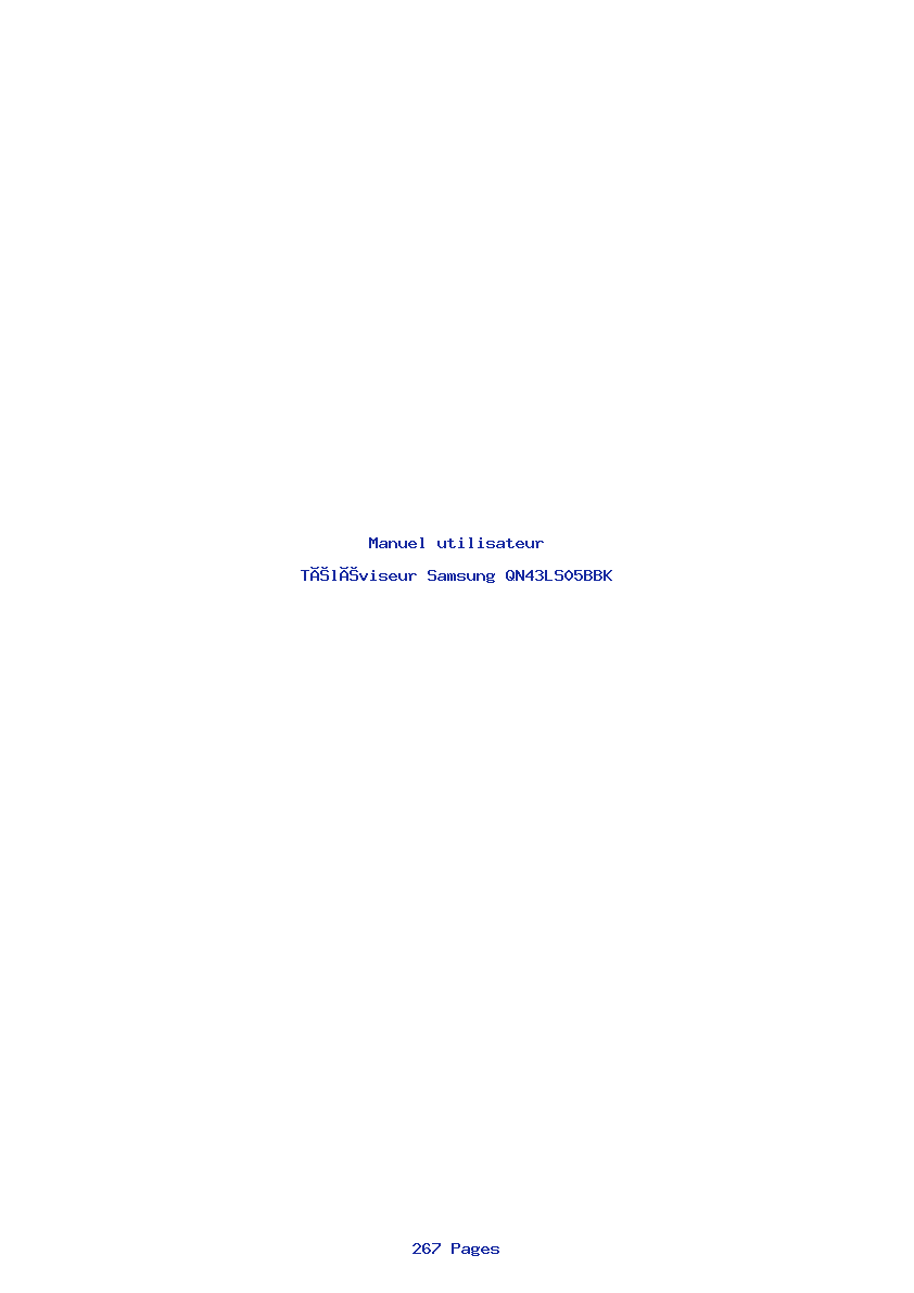 Page 1 de la notice Manuel utilisateur Samsung QN43LS05BBK