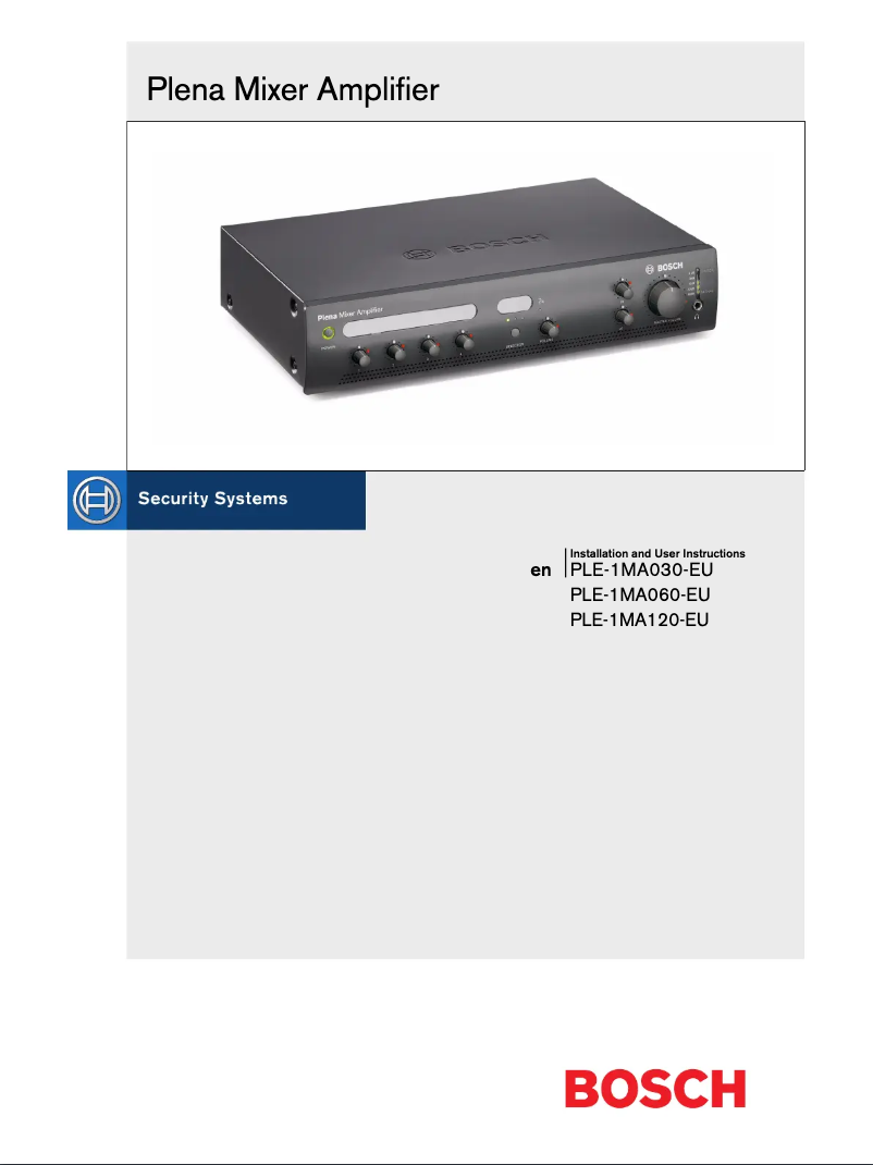 Page 1 de la notice Manuel utilisateur Bosch PLE-1MA060