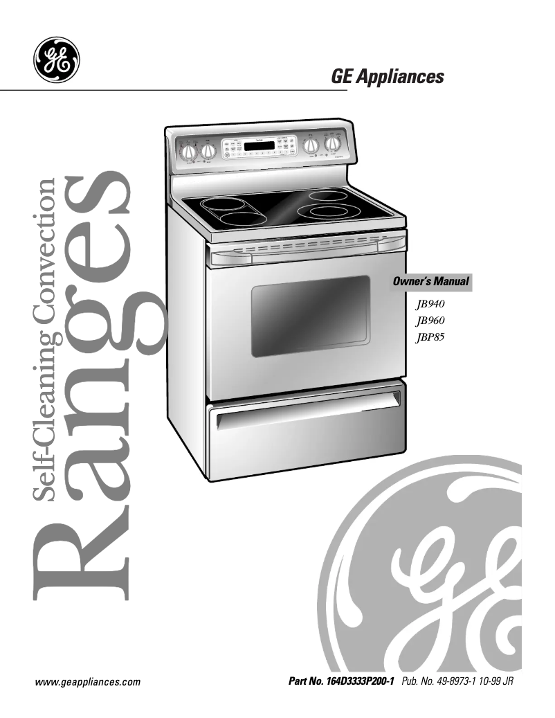Page 1 de la notice Manuel d'utilisation et d'entretien GE Profile Spectra JB960WBWW