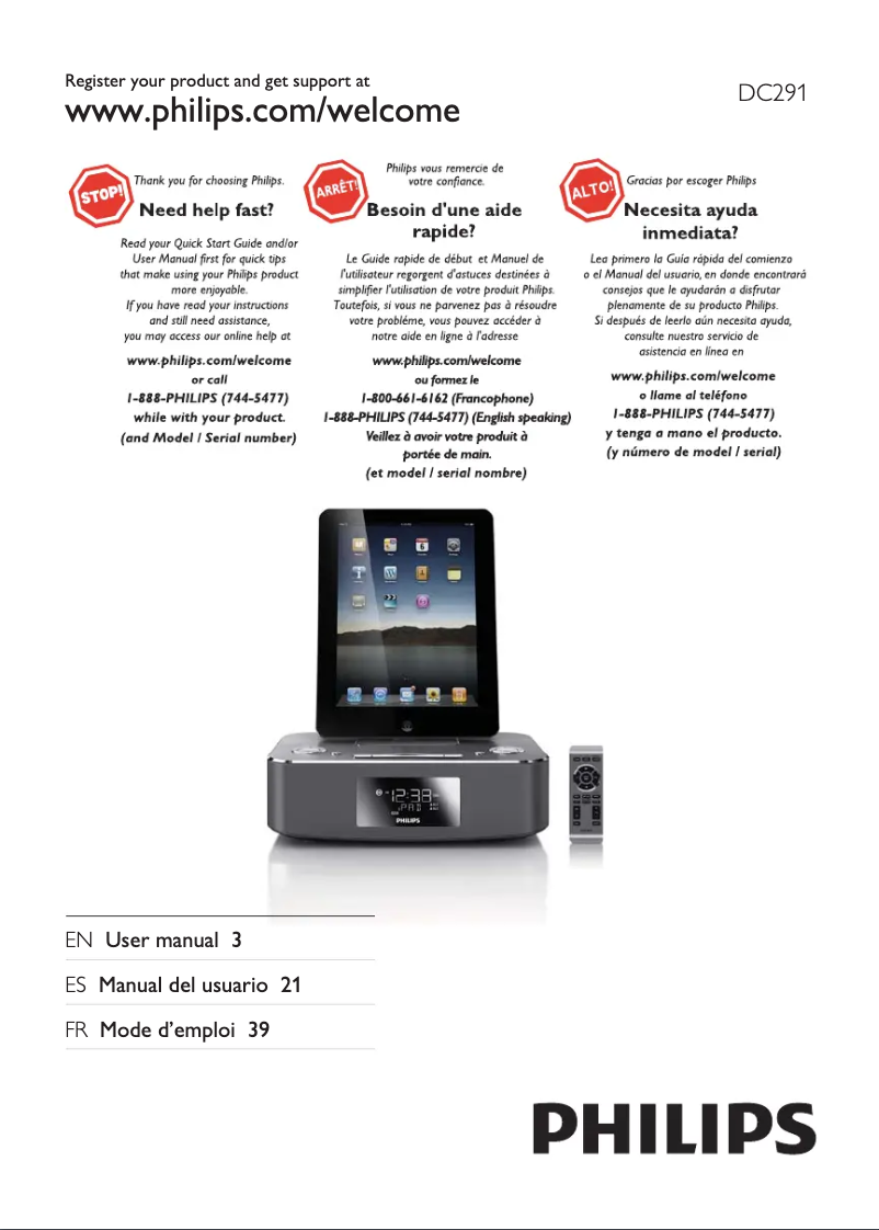 Página 1 del manual Manual de usuario Philips DC291