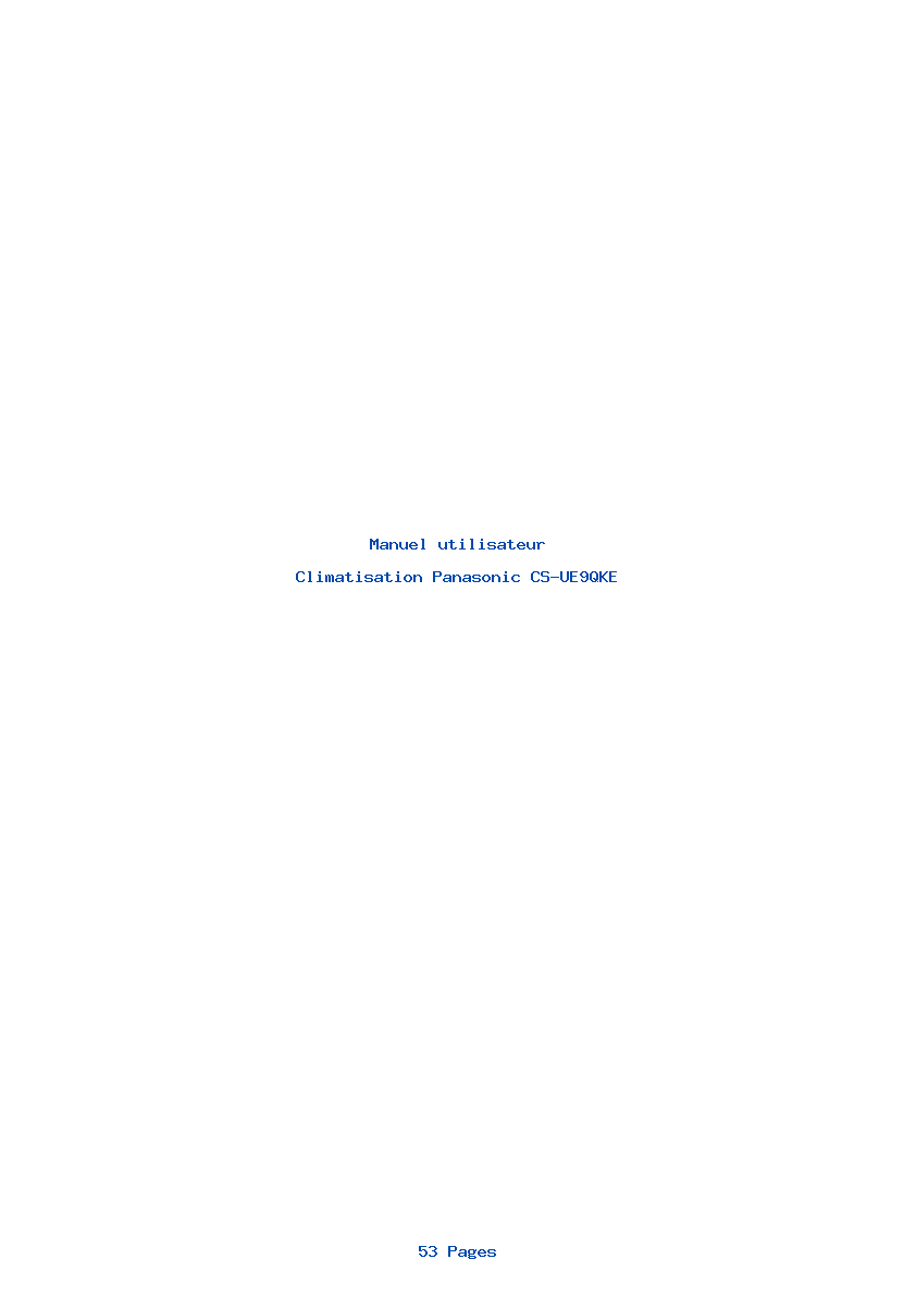 Image de la première page du manuel de l'appareil CS-UE9QKE