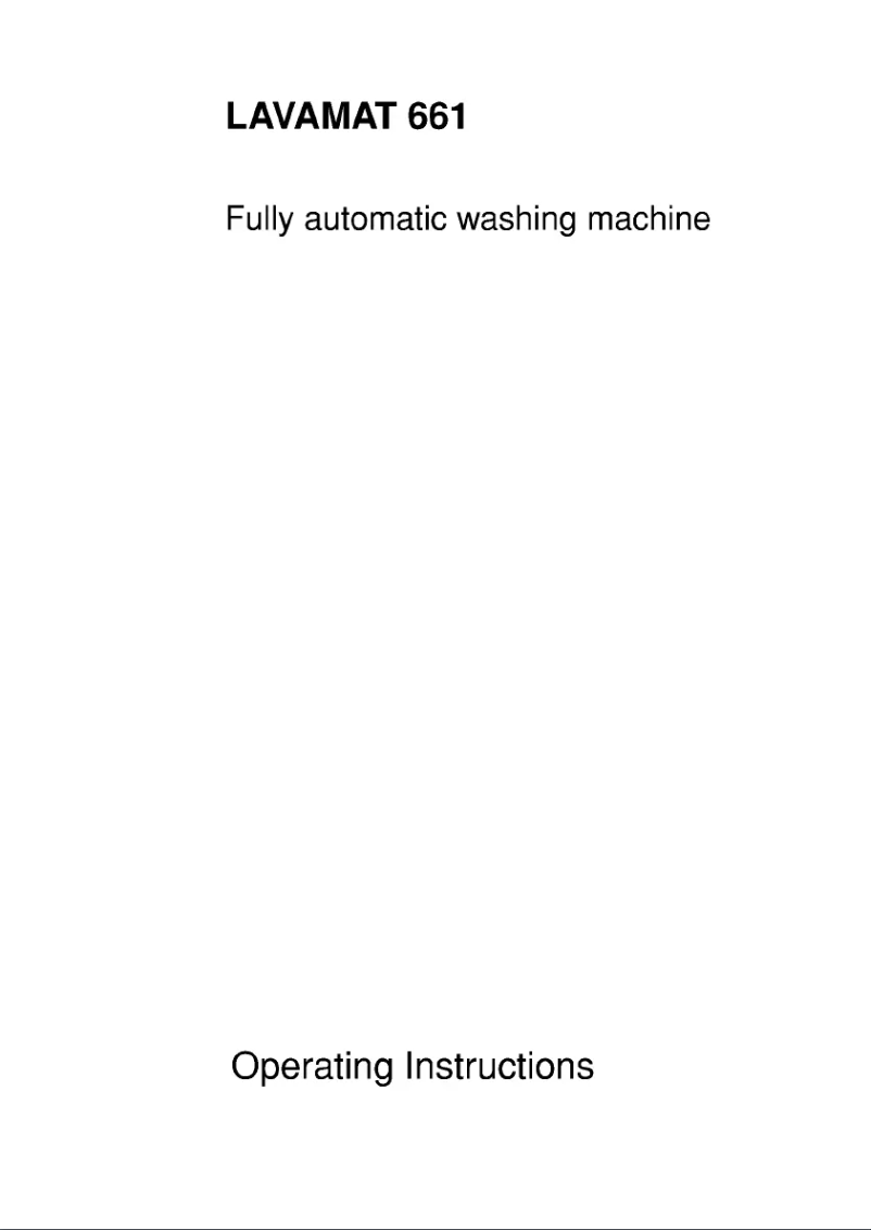 Page 1 de la notice Manuel utilisateur AEG Lavamat 661