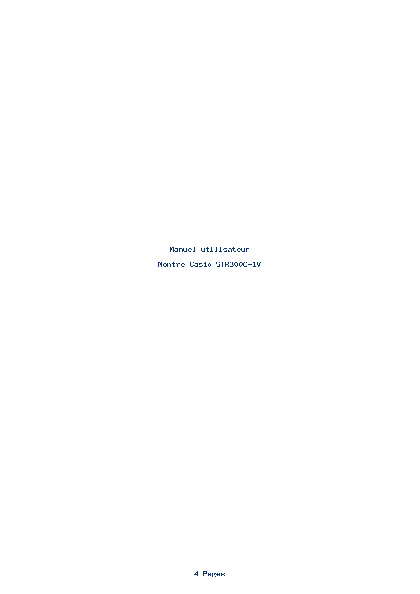 Page 1 de la notice Manuel utilisateur Casio STR300C-1V