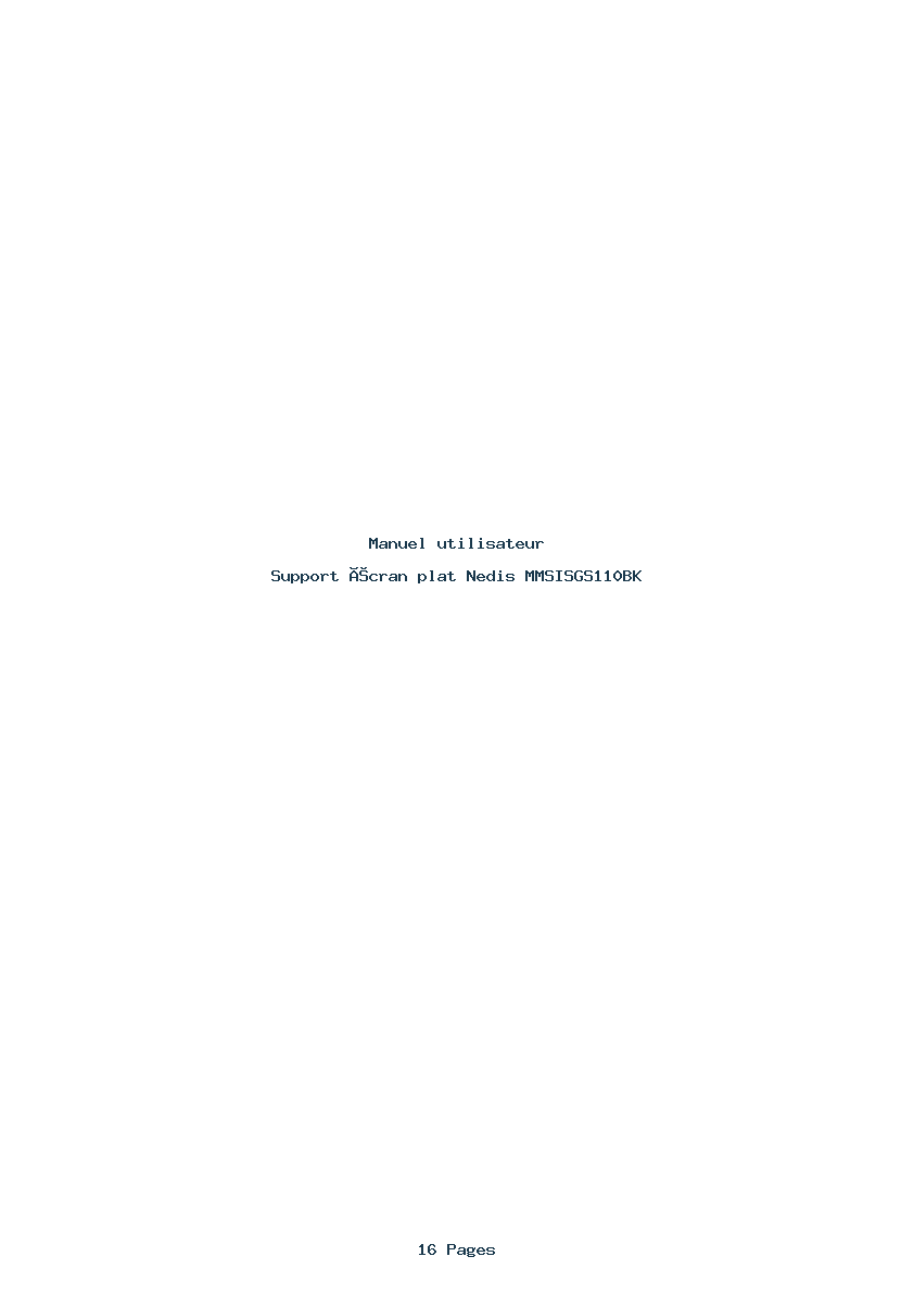 Page 1 de la notice Manuel utilisateur Nedis MMSISGS110BK