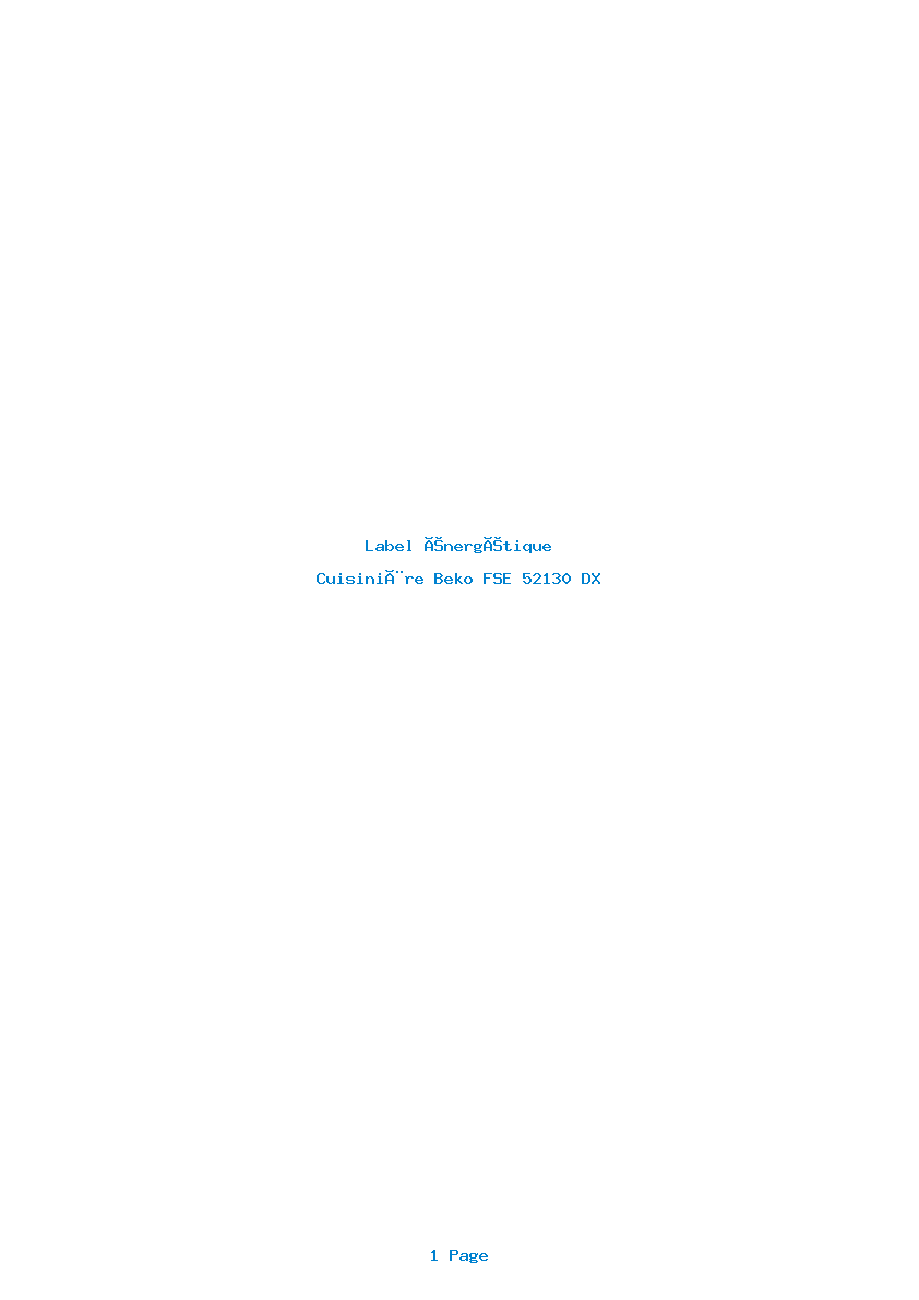 Image de la première page du manuel de l'appareil FSE 52130 DX