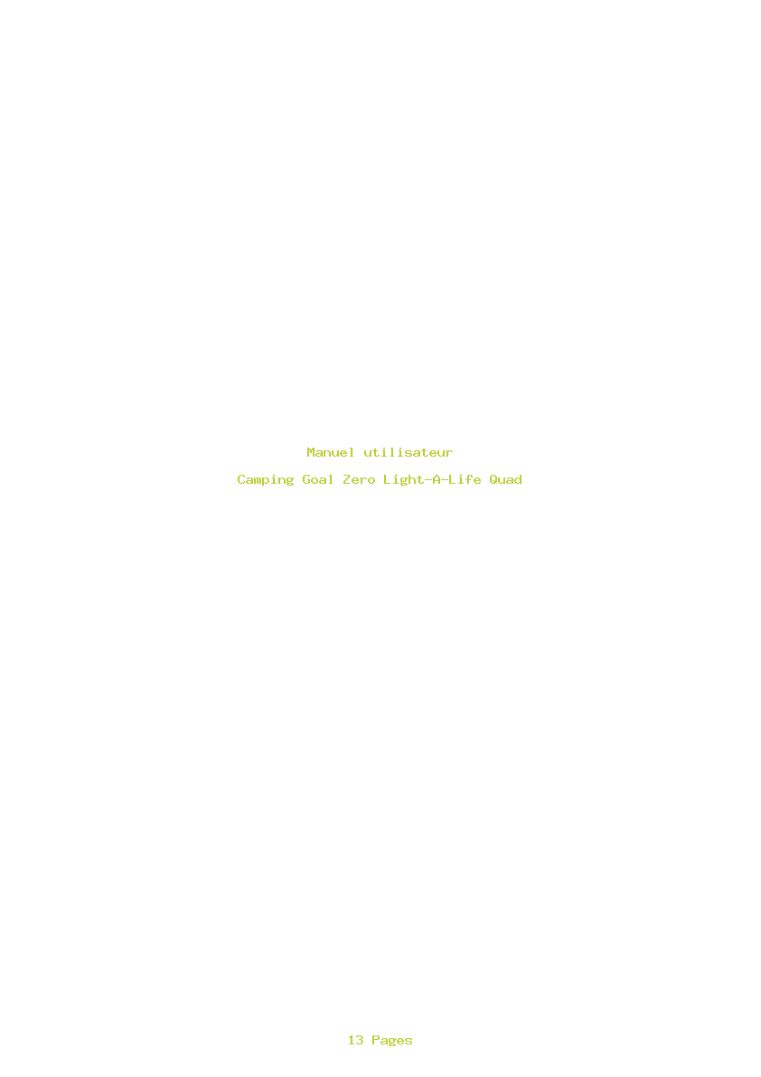 Page 1 de la notice Manuel utilisateur Goal Zero Light-A-Life Quad