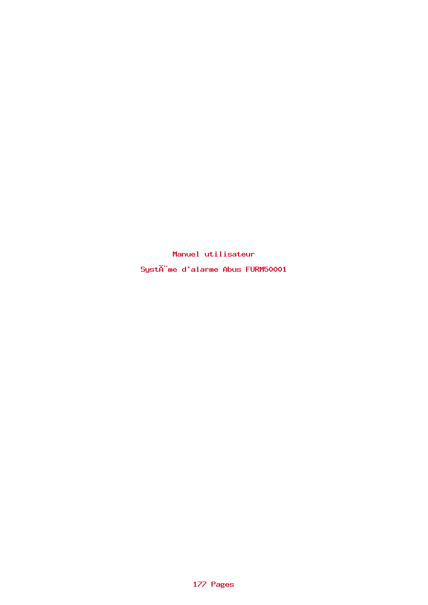 Page 1 de la notice Manuel utilisateur Abus FURM50001