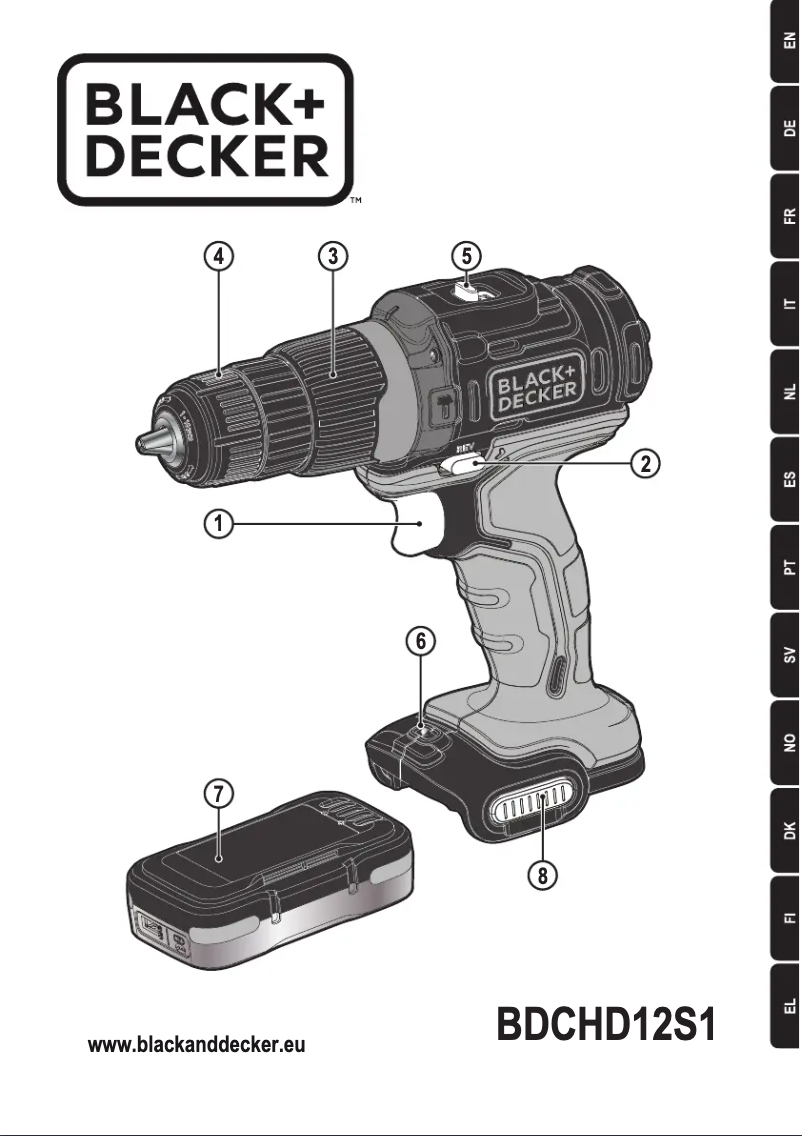 Page n°1 - Manuel utilisateur Black & Decker BDCHD12S1