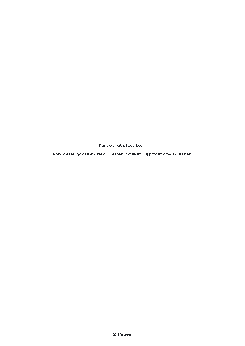 Page 1 de la notice Manuel utilisateur Nerf Super Soaker Hydrostorm Blaster