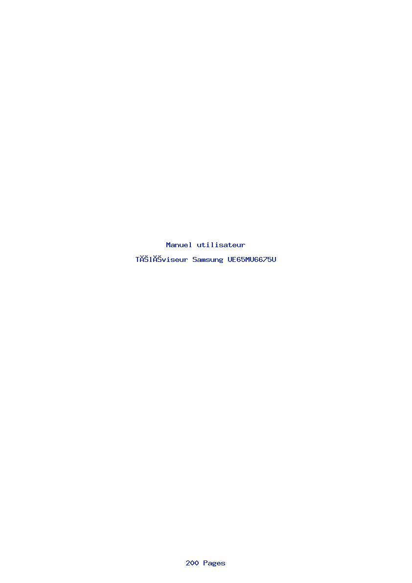 Page 1 de la notice Manuel utilisateur Samsung UE65MU6675U