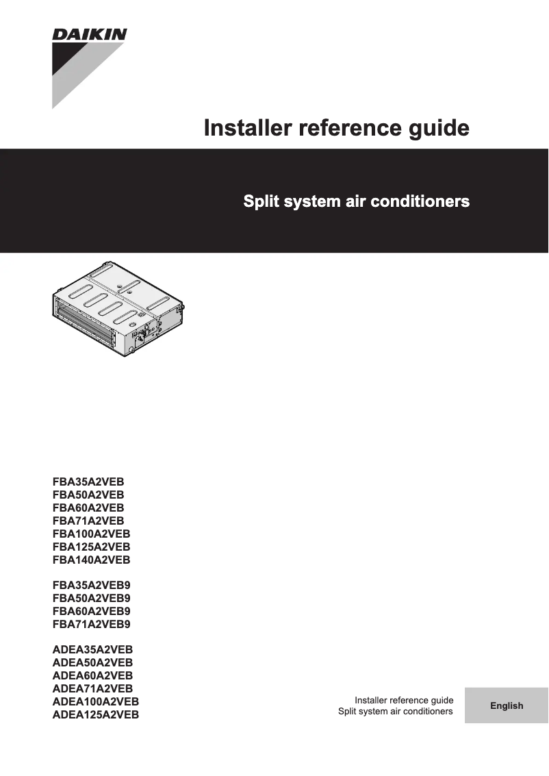 Página 1 del manual Guía de instalación Daikin FBA71A