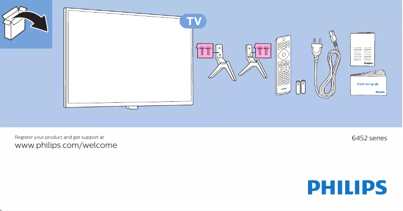 Page n°1 - Guide de démarrage rapide Philips 6000 series 55PUS6452