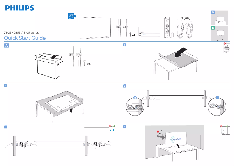 Page 1 of the manual Quick Start Guide Philips 43PUS7805