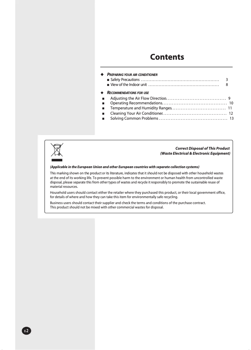 Página 1 del manual Manual de usuario Samsung AVXTFH071EB