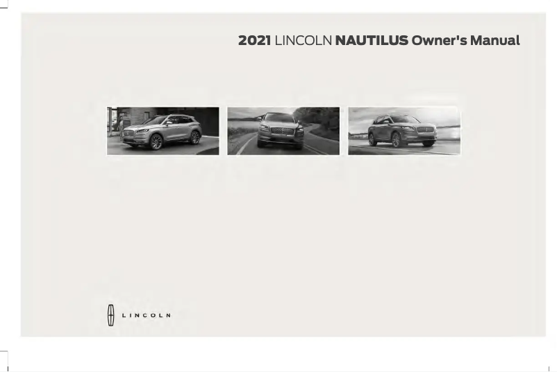 Page 1 de la notice Manuel utilisateur Lincoln Nautilus (2021)