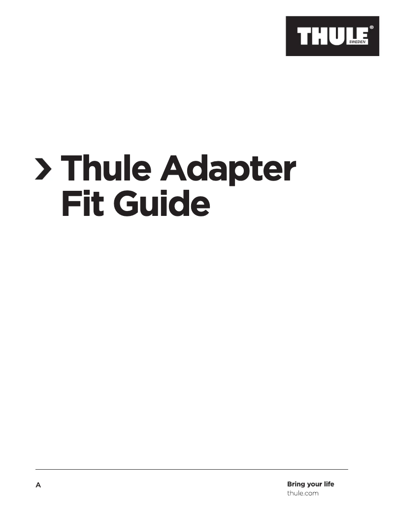 Page 1 of the manual User Manual Thule 20100798