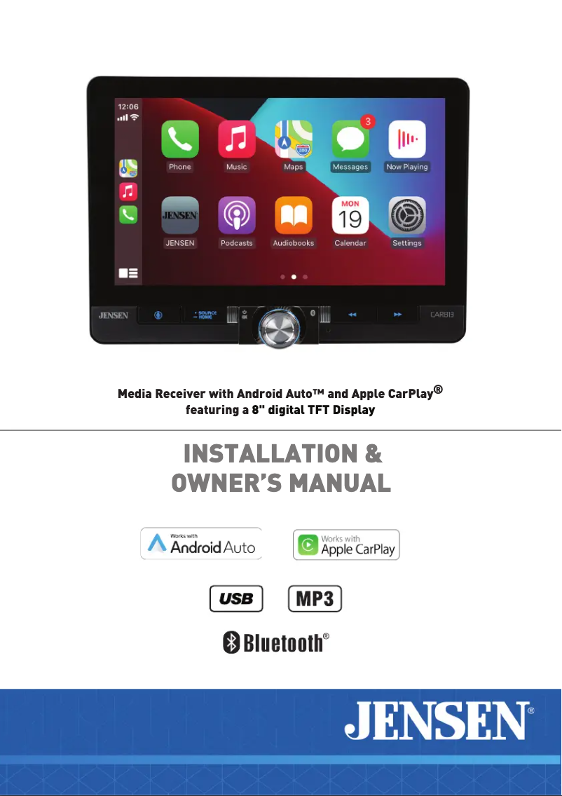 Page 1 de la notice Manuel utilisateur Jensen CAR813