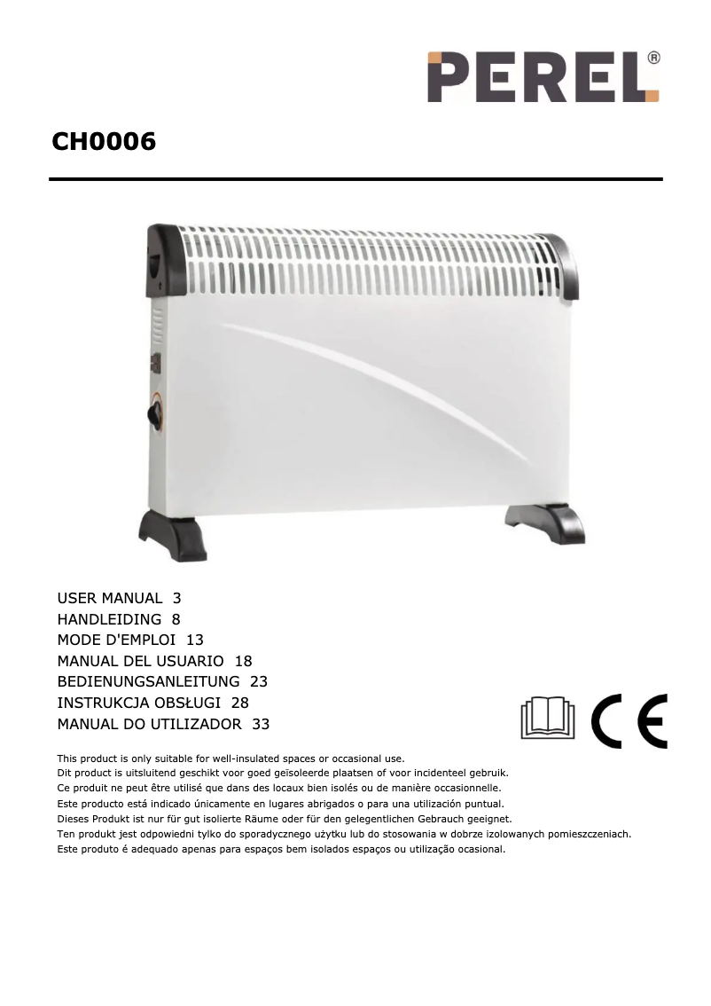 Page 1 of the manual User Manual Perel CH0006