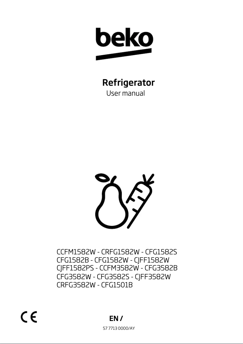 Page 1 de la notice Manuel utilisateur Beko CJFF3582