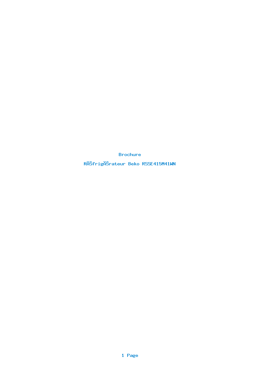 Page 1 de la notice Brochure Beko RSSE415M41WN