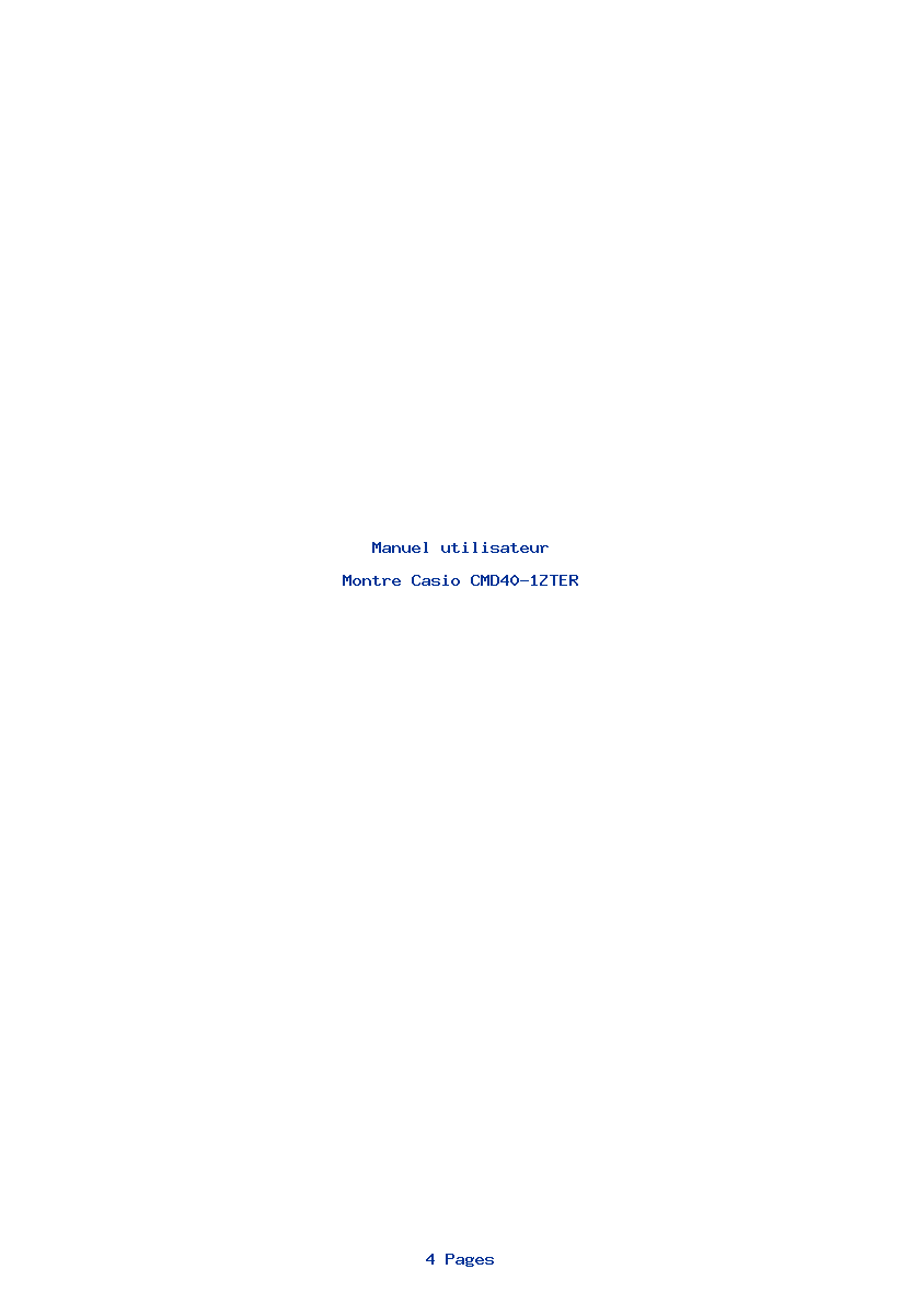 Page 1 de la notice Manuel utilisateur Casio CMD40-1ZTER