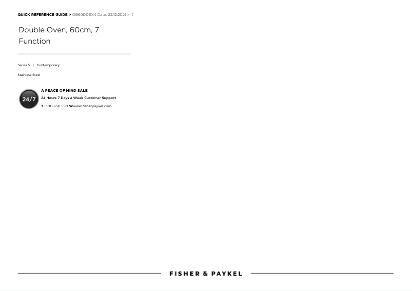 Página 1 del manual Manual de usuario Fisher & Paykel OB60DDEX4