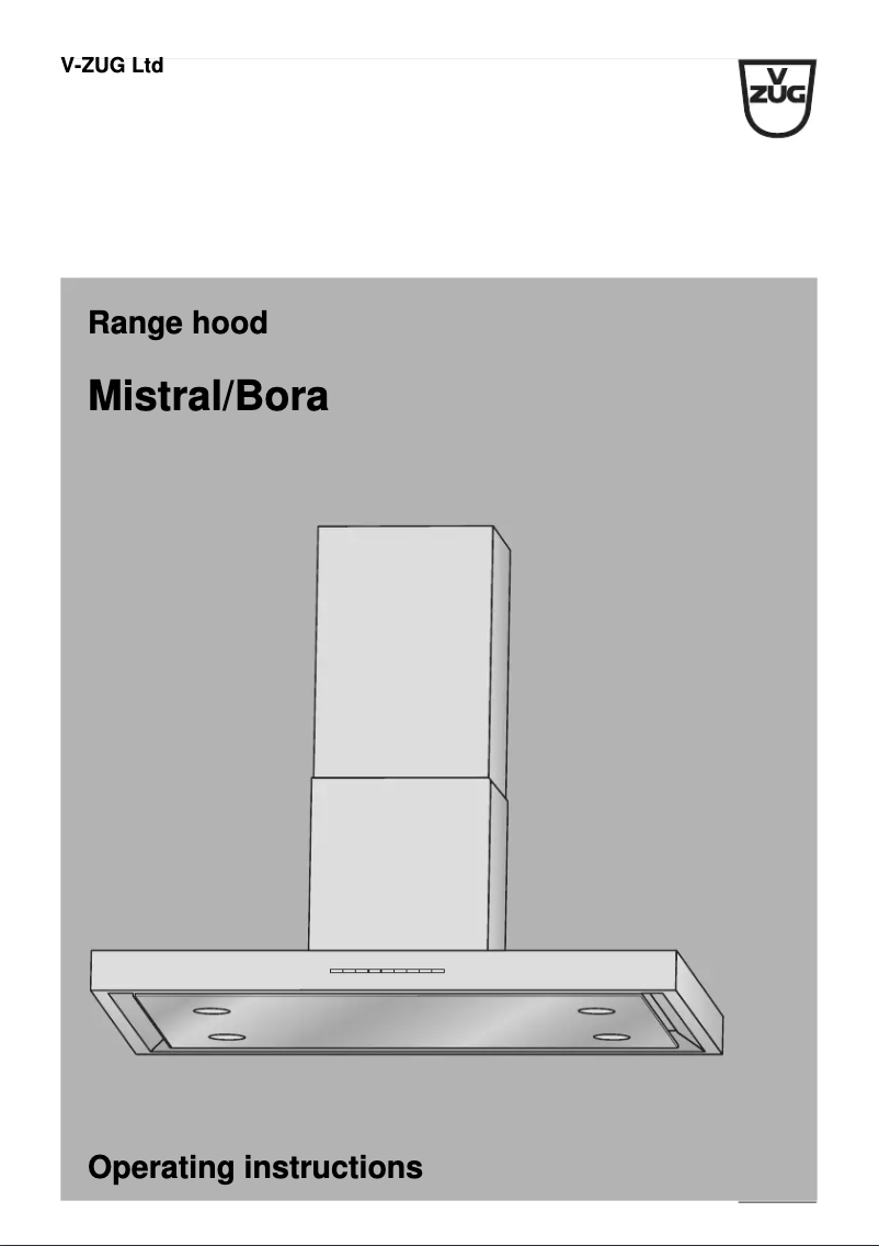 Page 1 of the manual User Manual V-Zug DI-Mistral 12