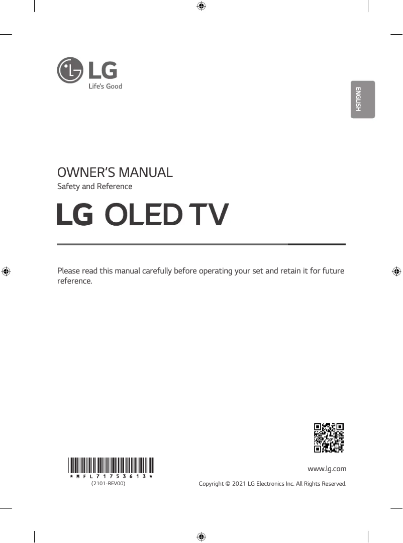 Page 1 of the manual User Manual LG OLED65G1PVA