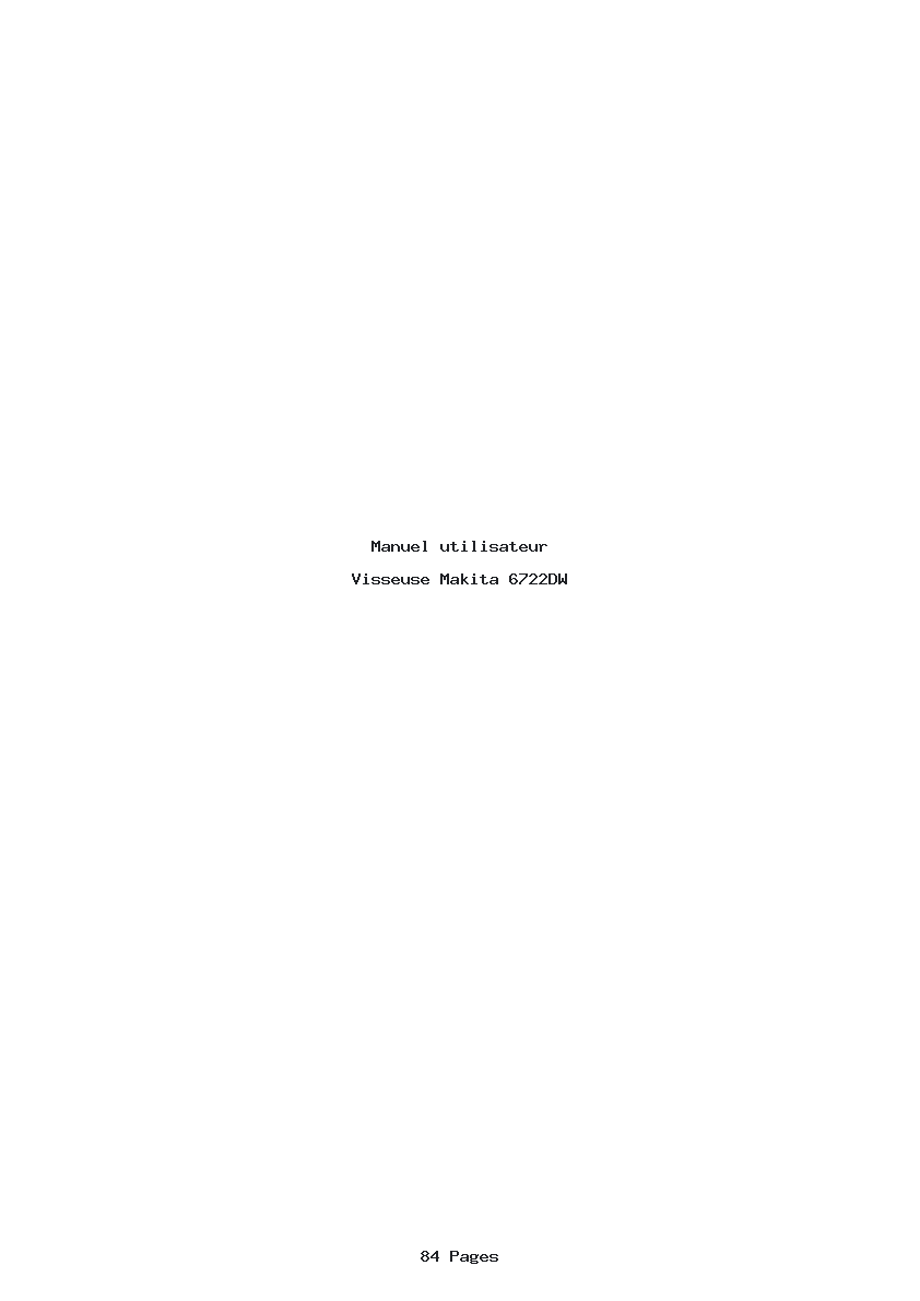 Page 1 de la notice Manuel utilisateur Makita 6722DW