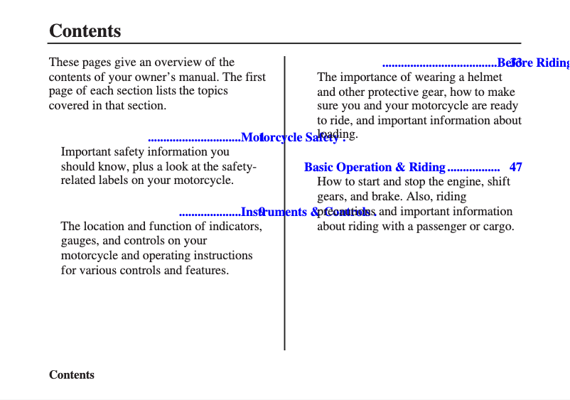 Page 1 of the manual User Manual Honda Interstate (2010)