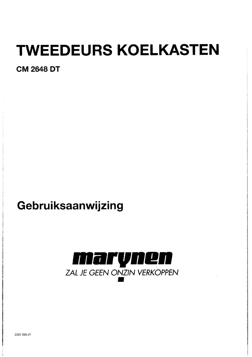 Page 1 de la notice Manuel utilisateur Marynen CM 2648 DT