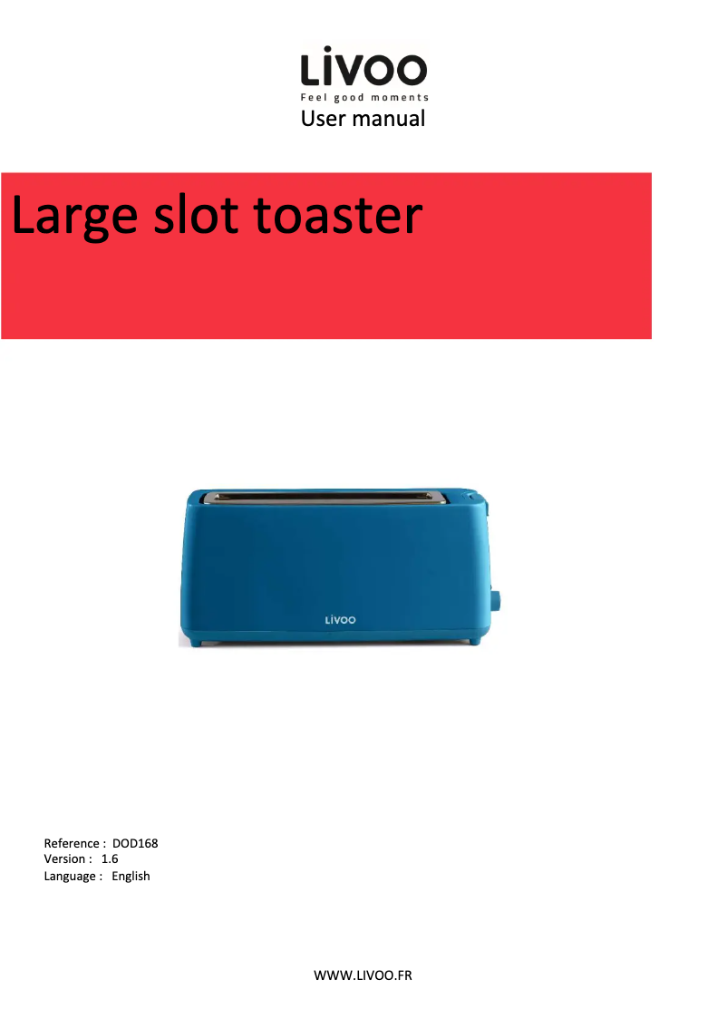 Page 1 de la notice Manuel utilisateur Livoo DOD168