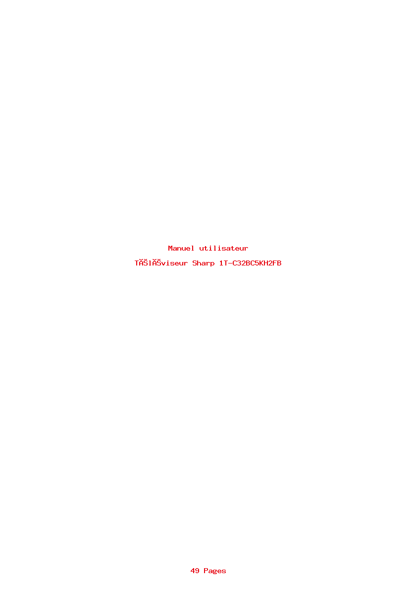 Page 1 de la notice Manuel utilisateur Sharp 1T-C32BC5KH2FB