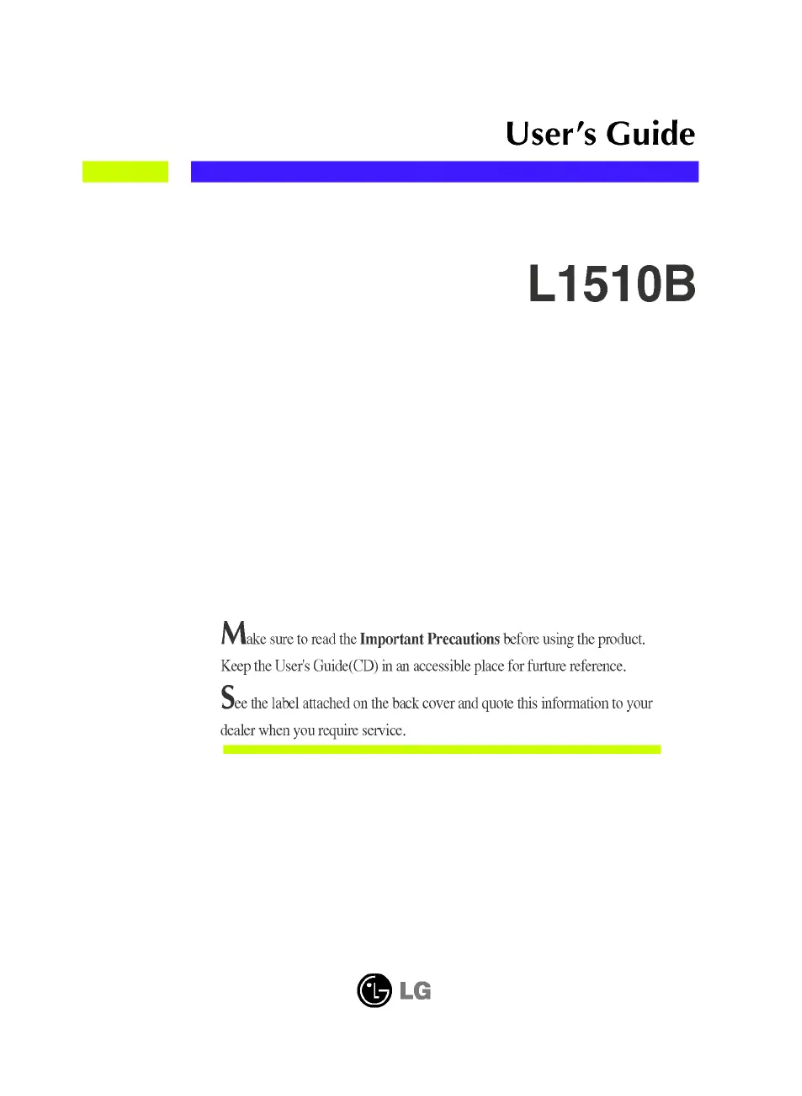 Page 1 de la notice Manuel utilisateur LG L1510B
