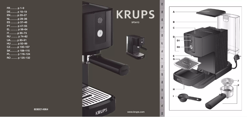 Page 1 de la notice Manuel utilisateur Krups Calvi XP3410