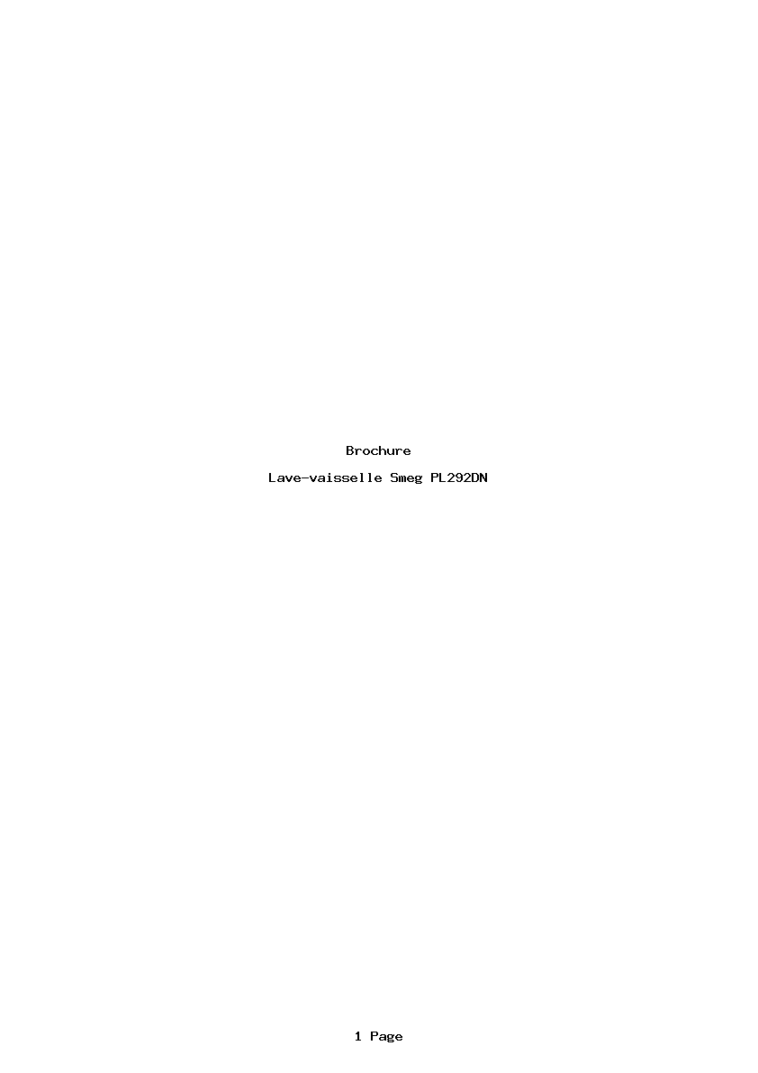 Page 1 de la notice Brochure Smeg PL292DN