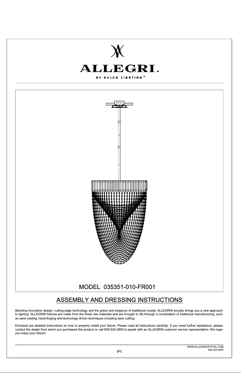 Page 1 of the manual User Manual Allegri Mira 035351-010-FR001