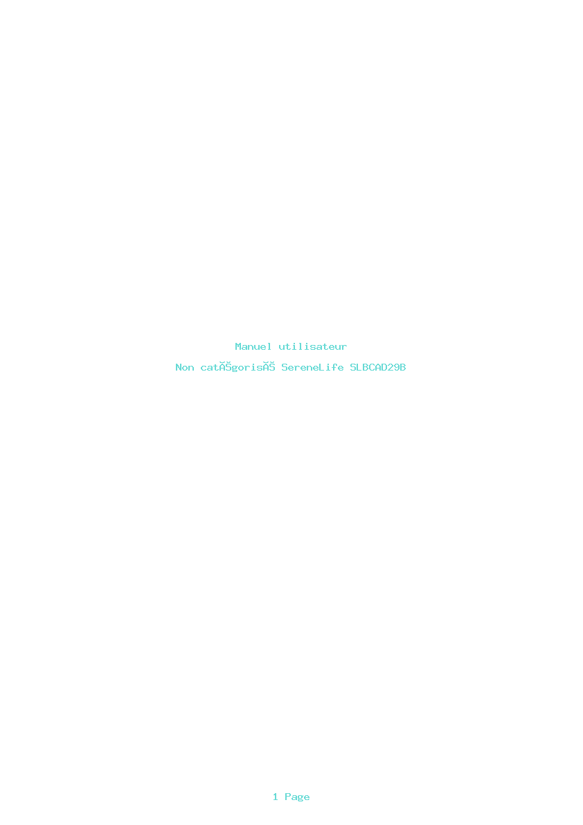 Page 1 de la notice Manuel utilisateur SereneLife SLBCAD29B