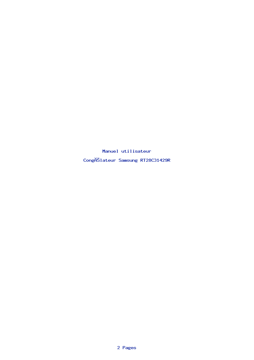 Page 1 de la notice Manuel utilisateur Samsung RT28C31429R