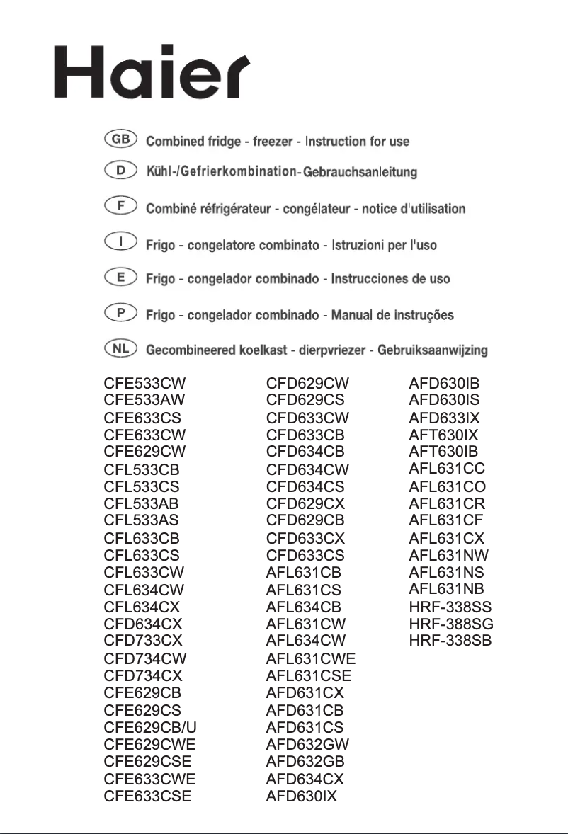 Page 1 de la notice Manuel utilisateur Haier CFD734CX