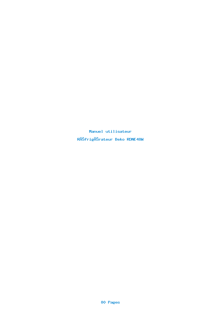 Page 1 de la notice Manuel utilisateur Beko RDNE48W