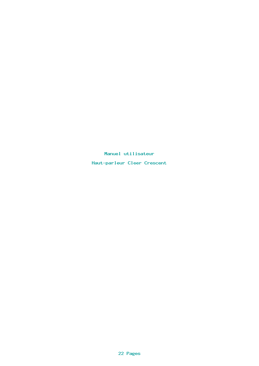 Page 1 de la notice Manuel utilisateur Cleer Crescent