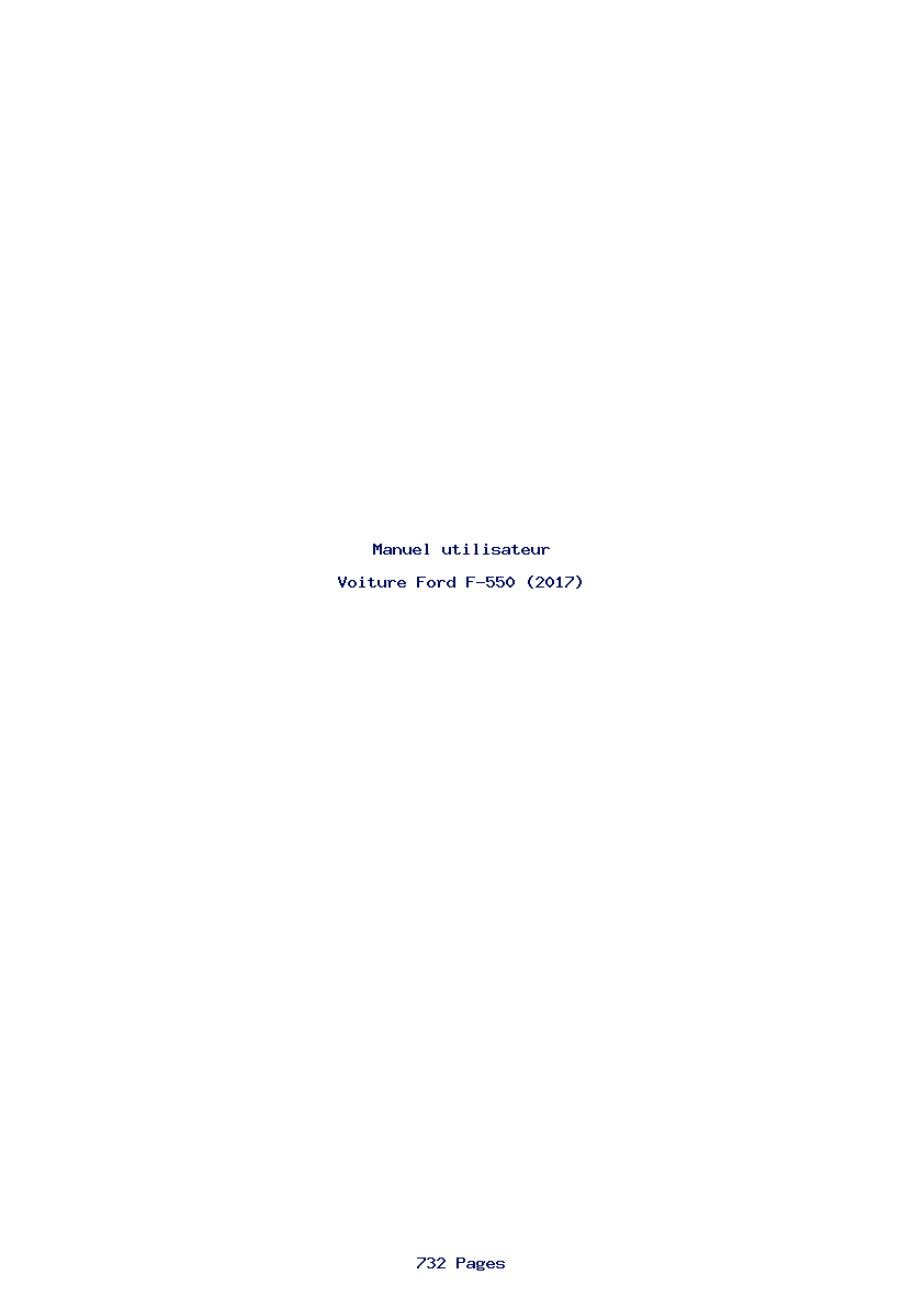 Page 1 de la notice Manuel utilisateur Ford F-550 (2017)