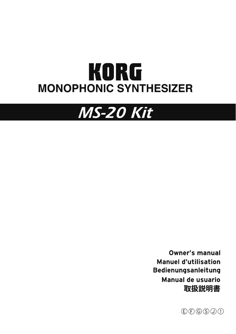 Page 1 de la notice Manuel utilisateur Korg MS-20 Kit