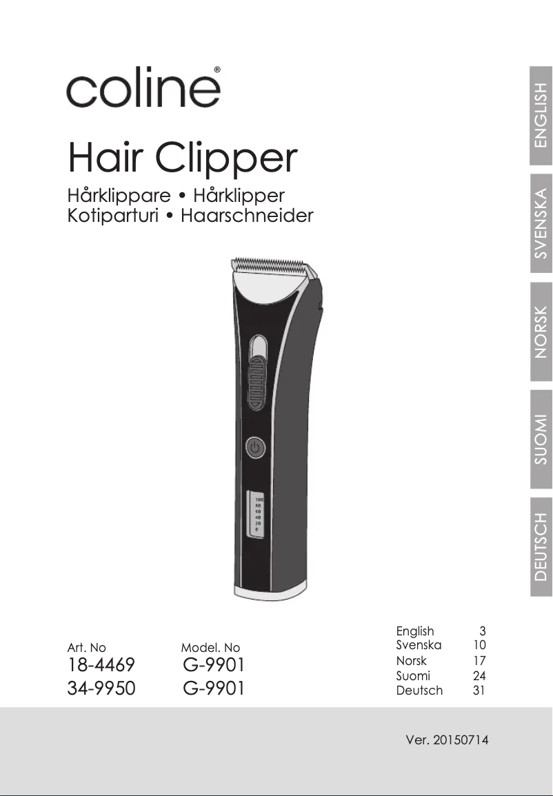 Page 1 of the manual User Manual Coline G-9901